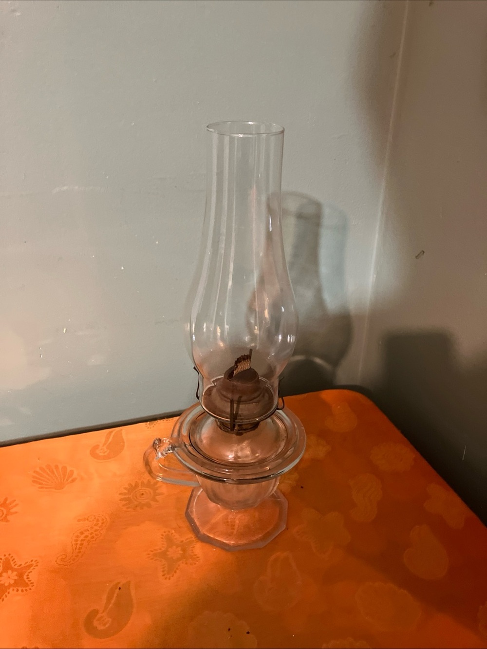 Vintage Chamber Finger Oil Lamp 11"